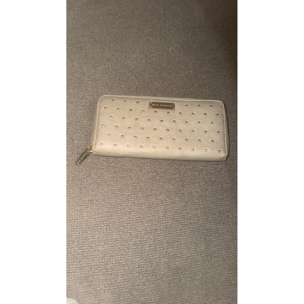 Dana Buchman Taupe Women's Studded Zip-Around Wallet Credit Card Holder